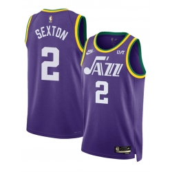 Utah Jazz 2 Collin Sexton Purple 2023 Classic Edition Stitched Basketball Jersey