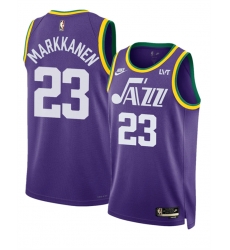 Utah Jazz 23 Lauri Markkanen Purple 2023 Classic Edition Stitched Basketball Jersey