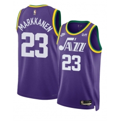 Utah Jazz 23 Lauri Markkanen Purple 2023 Classic Edition Stitched Basketball Jersey