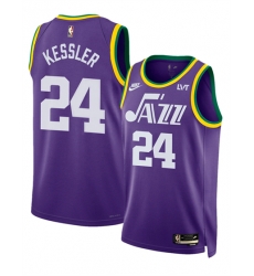 Utah Jazz 24 Walker Kessler Purple 2023 Classic Edition Stitched Basketball Jersey