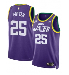 Utah Jazz 25 Micah Potter Purple 2023 Classic Edition Stitched Basketball Jersey