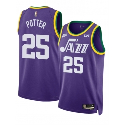 Utah Jazz 25 Micah Potter Purple 2023 Classic Edition Stitched Basketball Jersey