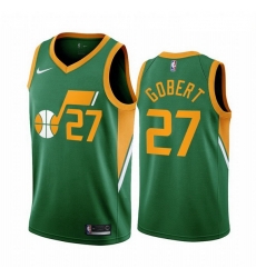 Utah Jazz 27 Rudy Gobert Green NBA Swingman 2020 21 Earned Edition Jersey