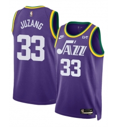 Utah Jazz 33 Johnny Juzang Purple 2023 Classic Edition Stitched Basketball Jersey