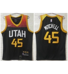 Utah Jazz 45 Donovan Mitchell Black 2020 21 City Edition Swinman