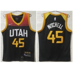 Utah Jazz 45 Donovan Mitchell Black 2020 21 City Edition Swinman