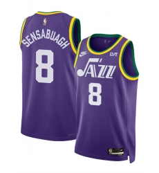 Utah Jazz 8 Brice Sensabaugh Purple 2023 Classic Edition Stitched Basketball Jersey