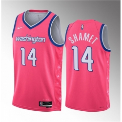 Washington Wizards 14 Landry Shamet Pink 2023 City Edition Stitched Jersey