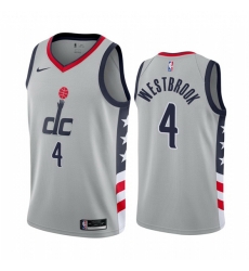 Washington Wizards 4 Russell Westbrook Gray NBA Swingman 2020 21 City Edition Jersey