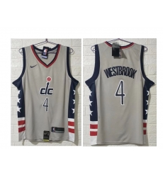 Washington Wizards 4 Russell Westbrook Grey 2021 City Edition NBA Swingman Jersey