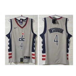 Washington Wizards 4 Russell Westbrook Grey 2021 City Edition NBA Swingman Jersey