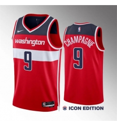 Washington Wizards 9 Justin Champagnie Red Icon Edition Stitched Basketball Jersey