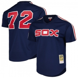 Carlton Fisk Chicago White Sox Mitchell Ness Cooperstown Collection Mesh Batting Practice Jersey Navy
