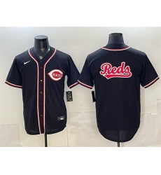 Cincinnati Reds Team Big Logo 2026 Fashion Black Out Stitched Baseball Jersey