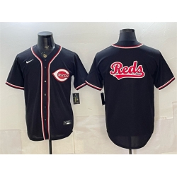 Cincinnati Reds Team Big Logo 2026 Fashion Black Out Stitched Baseball Jersey
