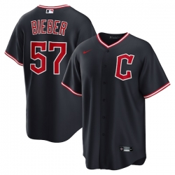 Shane Bieber Cleveland Guardians Alternate Jersey Navy