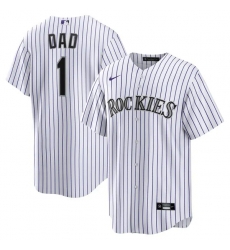 Colorado Rockies 1 Dad Home Jersey White Colorado Rockies 1 Dad Home Jersey White