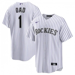 Colorado Rockies 1 Dad Home Jersey White