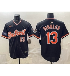 Detroit Tigers 13 Dillon Dingler Black 2026 Meijer Patch Alternate Vapor Premier Limited Stitched Baseball Jersey