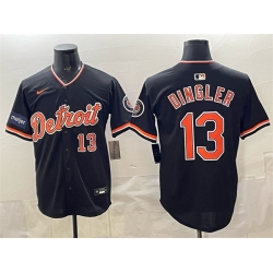 Detroit Tigers 13 Dillon Dingler Black 2026 Meijer Patch Alternate Vapor Premier Limited Stitched Baseball Jersey