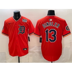 Detroit Tigers 13 Dillon Dingler Orange 2026 Alternate USA 250' Patch Vapor Premier Limited Stitched Baseball Jersey