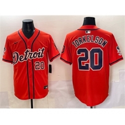 Detroit Tigers 20 Spencer Torkelson Orange With Patch Vapor Premier Limited Stitched Baseball Jersey