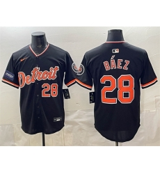 Detroit Tigers 28 Javier Báez Black 2026 Meijer Patch Alternate Vapor Premier Limited Stitched Baseball Jersey