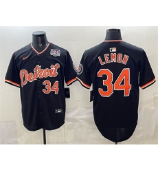Detroit Tigers 34 Chet Lemon Black 2026 Alternate USA 250' Patch Vapor Premier Limited Stitched Baseball Jersey