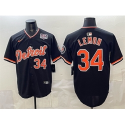 Detroit Tigers 34 Chet Lemon Black 2026 Alternate USA 250' Patch Vapor Premier Limited Stitched Baseball Jersey