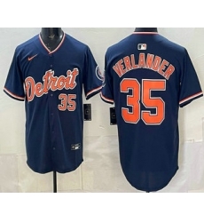 Detroit Tigers 35 Justin Verlander Navy Limited Jersey
