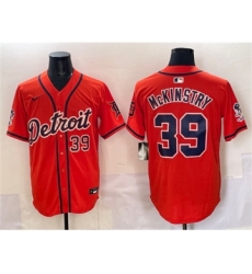 Detroit Tigers 39 Zach McKinstry Orange With Patch Vapor Premier Limited Stitched Baseball Jersey