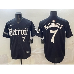 Detroit Tigers 7 Kevin McGonigle Black 'Motor Gothic Edition' Vapor Premier Limited Stitched Baseball Jersey