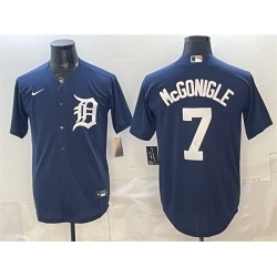 Detroit Tigers 7 Kevin McGonigle Navy Cool Base Stitched Baseball Jersey