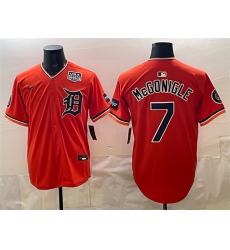 Detroit Tigers 7 Kevin McGonigle Orange 2026 Alternate With Meijer Patch & USA 250' Patch Vapor Premier Limited Stitched Baseball Jersey