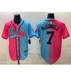Detroit Tigers 7 Kevin McGonigle Pink Blue Limited Stitched Baseball Jersey