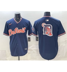 Detroit Tigers Team Big Logo Navy 2026 Alternate Vapor Premier Limited Stitched Baseball Jersey