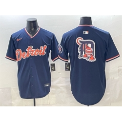 Detroit Tigers Team Big Logo Navy 2026 Alternate Vapor Premier Limited Stitched Baseball Jersey