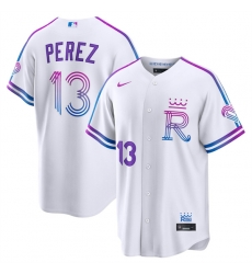 Kansas City Royals 13 Salvador Perez White 2026 City Connect Stadium Stitched Baseball Jersey