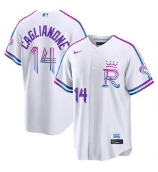 Kansas City Royals 14 Jac Caglianone White 2026 City Connect Stadium Stitched Baseball Jersey
