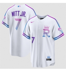 Kansas City Royals 7 Bobby Witt Jr. White 2026 City Connect Stadium Stitched Baseball Jersey