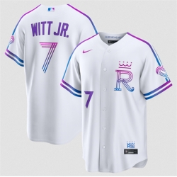 Kansas City Royals 7 Bobby Witt Jr. White 2026 City Connect Stadium Stitched Baseball Jersey