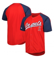 Los Angeles Angels Stitches Button Down Raglan Fashion Jersey Red Los Angeles Angels Stitches Button Down Raglan Fashion Jersey Red
