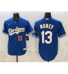 Los Angeles Dodgers 13 Max Muncy Royal 2026 Alternate Gold Collection Stadium Stitched Baseball Jersey