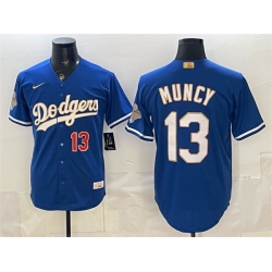 Los Angeles Dodgers 13 Max Muncy Royal 2026 Alternate Gold Collection Stadium Stitched Baseball Jersey