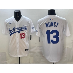Los Angeles Dodgers 13 Max Muncy White Alternate Stadium Stitched Baseball Jersey