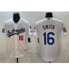 Los Angeles Dodgers 16 Will Smith White 2026 Gold Collection 9x & B2B Champs Patch Stitched Baseball Jersey