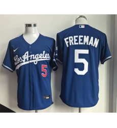 Los Angeles Dodgers 5 Freddie Freeman Royal 2026 Gold Collection Stadium Stitched Baseball Jersey
