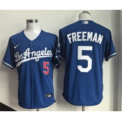 Los Angeles Dodgers 5 Freddie Freeman Royal 2026 Gold Collection Stadium Stitched Baseball Jersey
