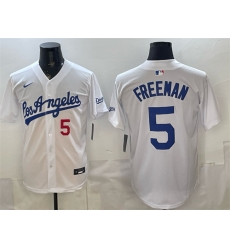 Los Angeles Dodgers 5 Freddie Freeman White Alternate Stadium Stitched Baseball Jersey