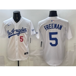 Los Angeles Dodgers 5 Freddie Freeman White Alternate Stadium Stitched Baseball Jersey